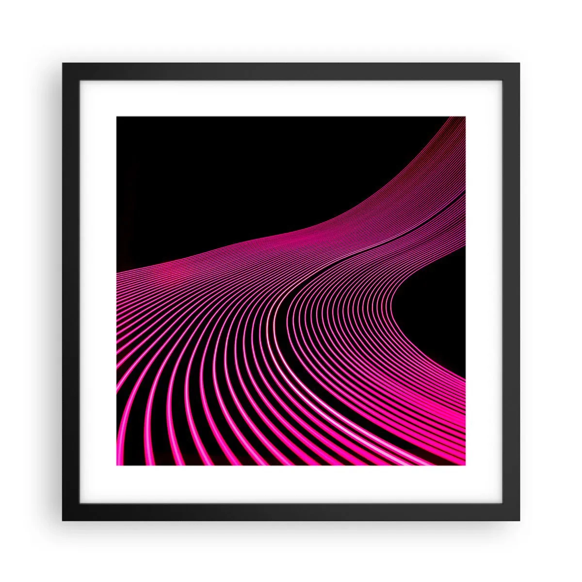Affiche dans un cadre noir - Poster - Avenue de lumière - 40x40 cm