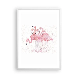 Affiche dans un cadre blanc - Poster - Ensemble rose - 50x70 cm