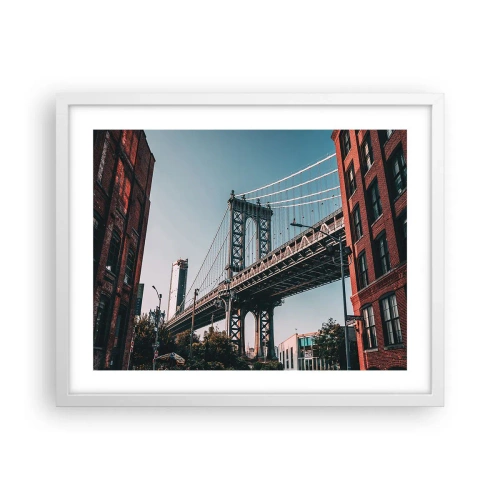 Affiche dans un cadre blanc - Poster - Sur les vagues de la ville - 50x40 cm