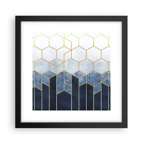 Affiche dans un cadre noir - Poster - Composition en rythme syncopé - 30x30 cm