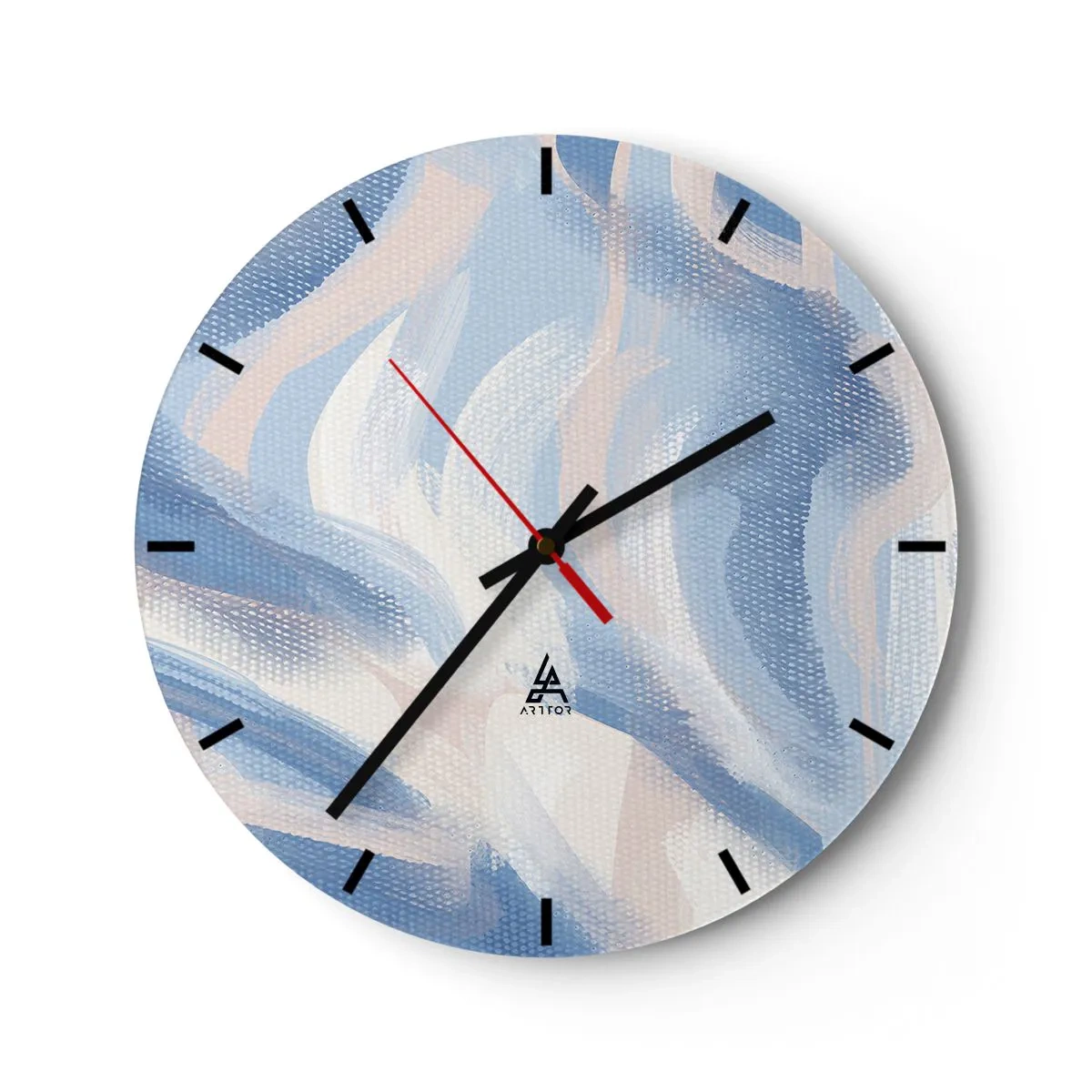Horloge murale - Pendule murale - Vagues bleues - 40x40 cm