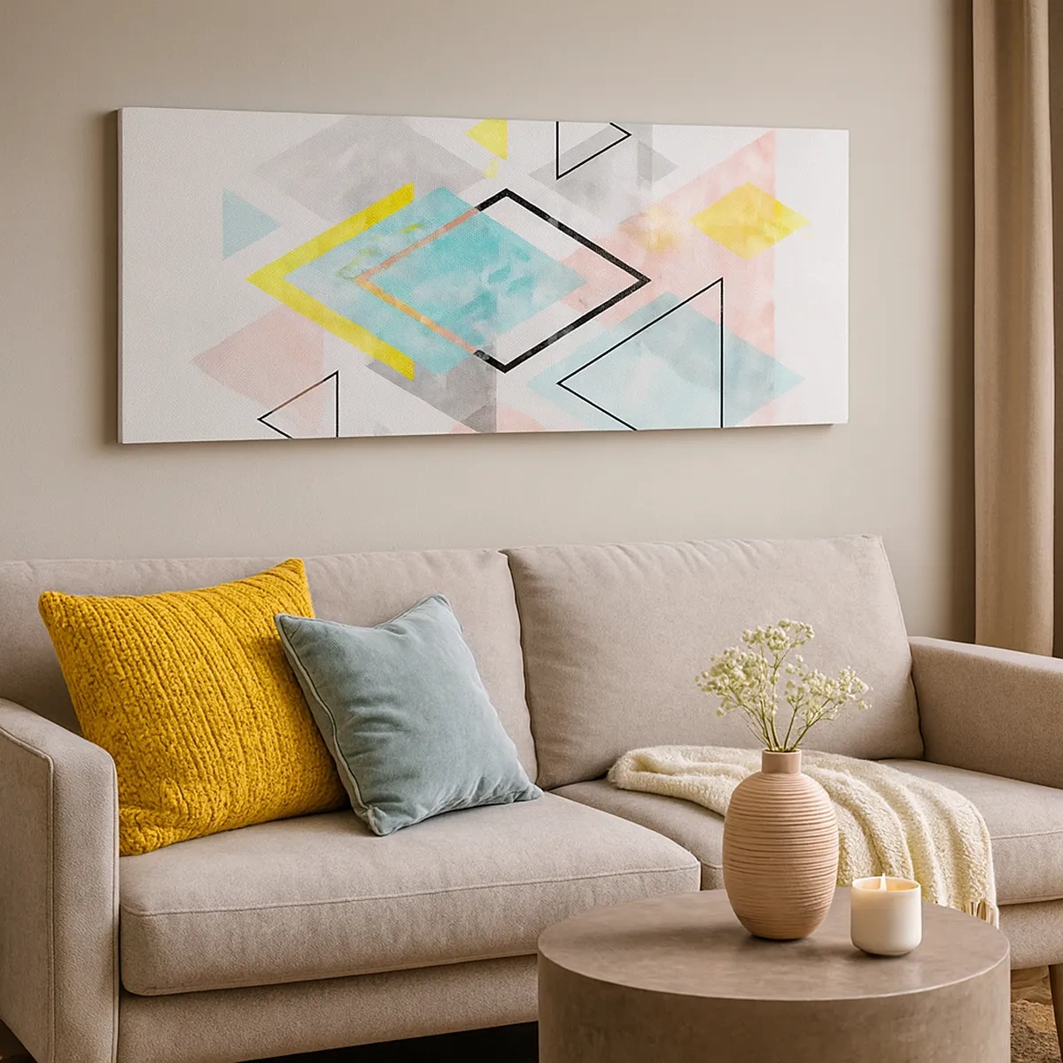 Impression sur toile - Image sur toile - Géométrie facile - 30x30 cm