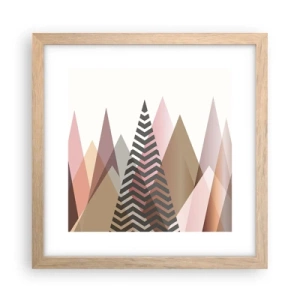 Affiche dans un chêne clair - Poster - Vue pyramidale - 30x30 cm