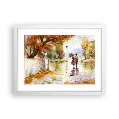 Affiche dans un cadre blanc - Poster - Automne romantique dans le parc - 40x30 cm