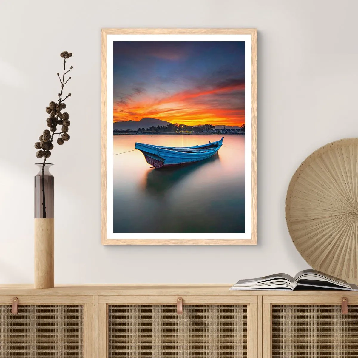 Affiche dans un chêne clair - Poster - Une bonne nuit arrive - 40x50 cm