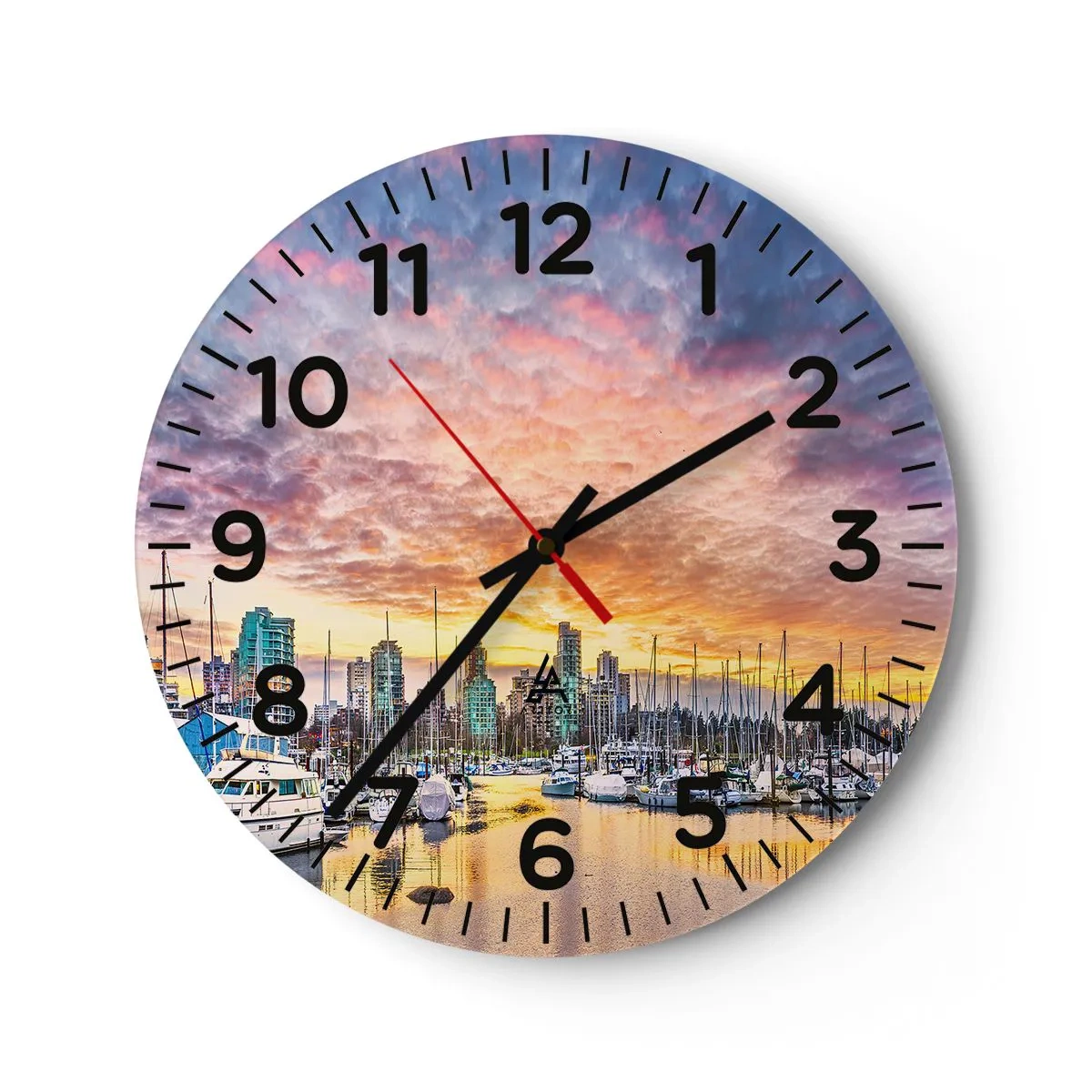 Horloge murale - Pendule murale - La cité aux mille marins - 30x30 cm