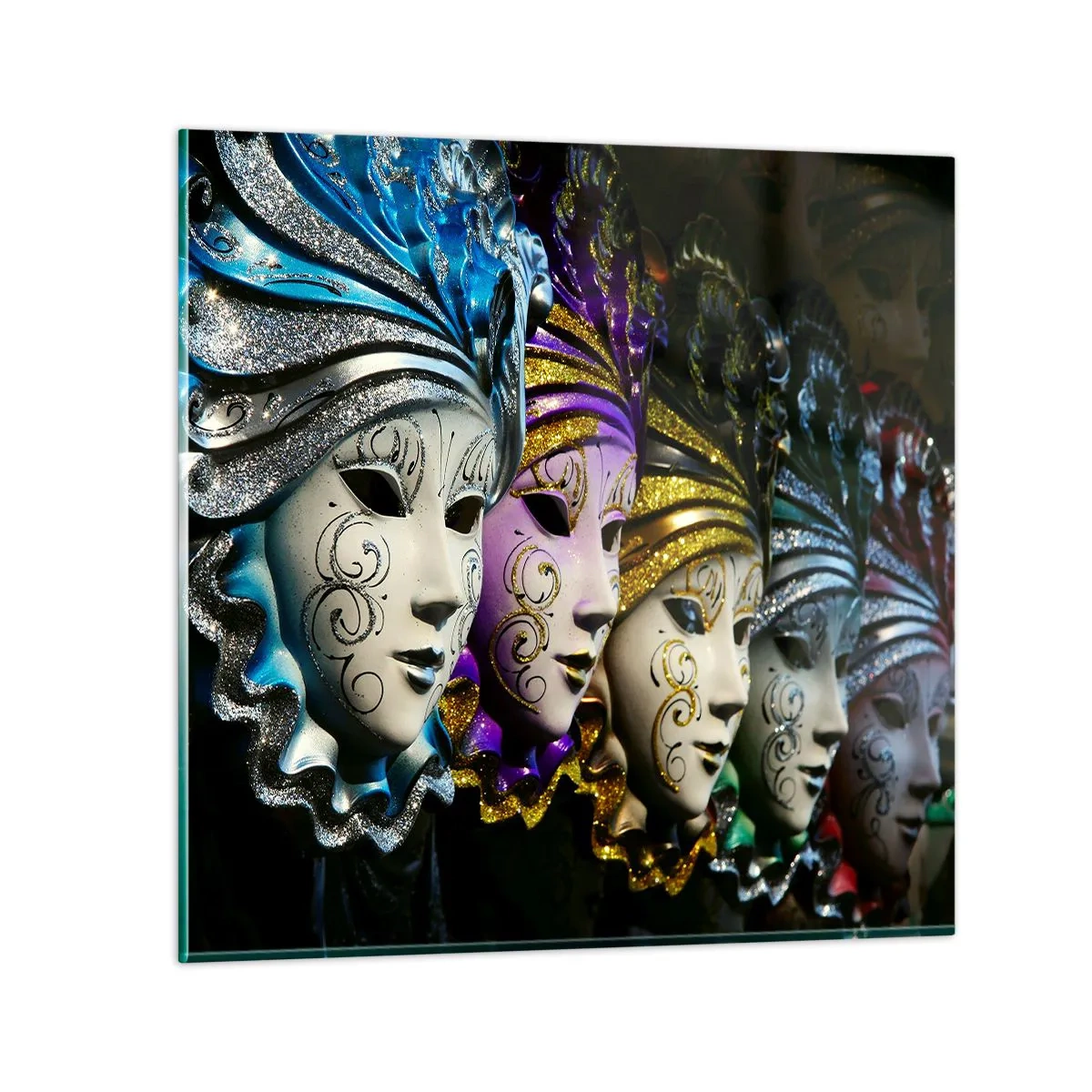 Impression sur verre - Image sur verre - Mystère en or et argent - 70x70 cm