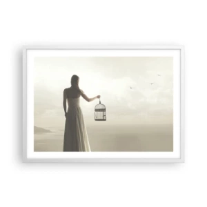 Affiche dans un cadre blanc - Poster - Soi libre - 70x50 cm