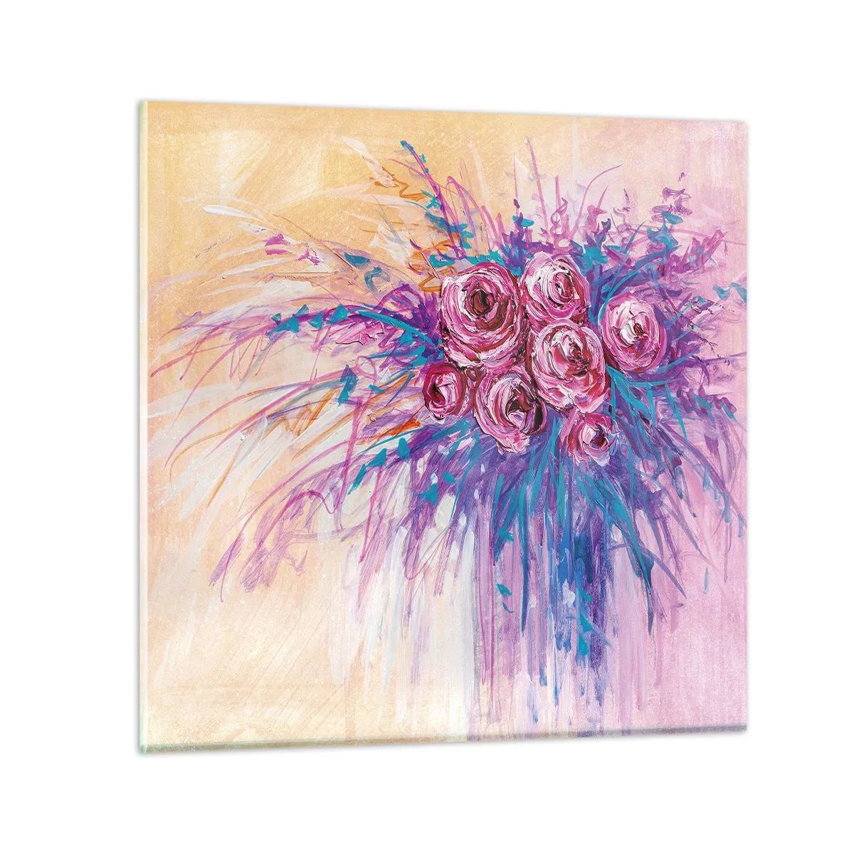 Impression sur verre - Image sur verre - Fontaine aux roses - 50x50 cm