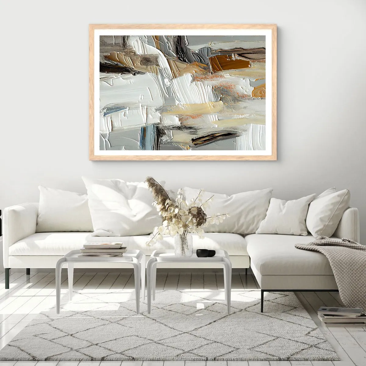 Affiche dans un chêne clair - Poster - Couches colorées - 70x50 cm