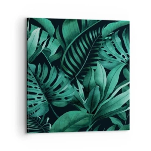 Impression sur toile - Image sur toile - Profondeur du vert tropical - 70x70 cm