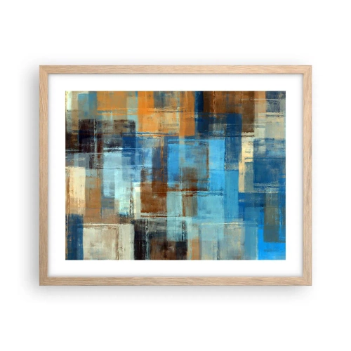 Affiche dans un chêne clair - Poster - A travers le voile bleu - 50x40 cm
