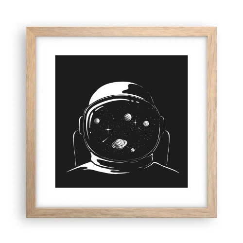 Affiche dans un chêne clair - Poster - Sympa la vue - 30x30 cm