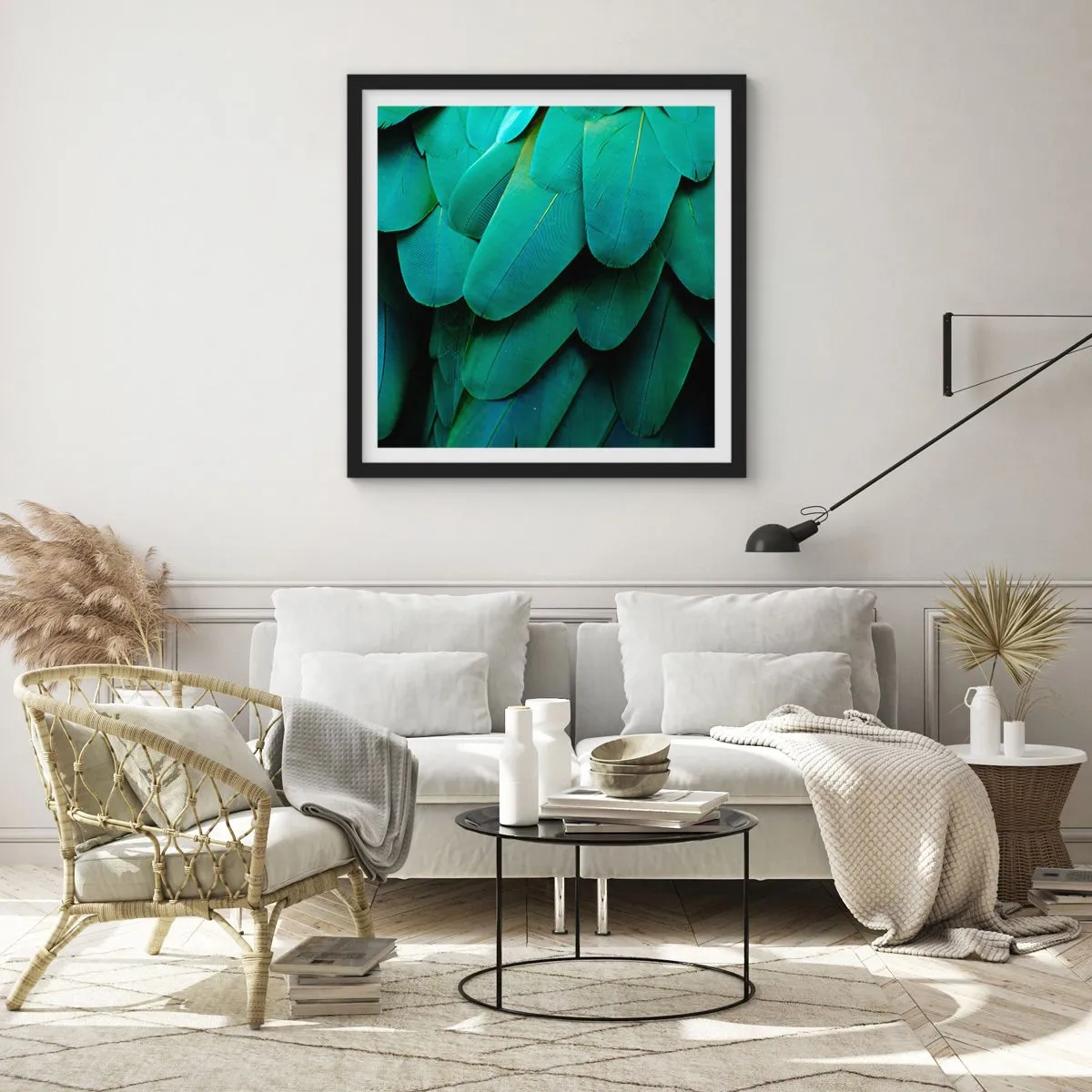 Affiche dans un cadre noir - Poster - Perfection de la nature du perroquet - 30x30 cm