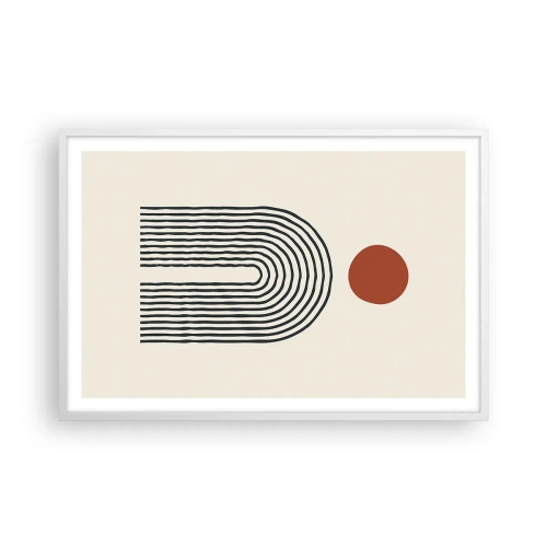 Affiche dans un cadre blanc - Poster - Le magnétisme des formes et des couleurs - 91x61 cm