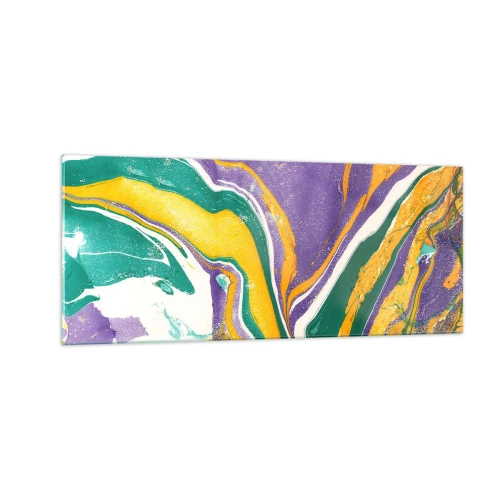 Impression sur verre - Image sur verre - Ondes de couleur - 100x40 cm