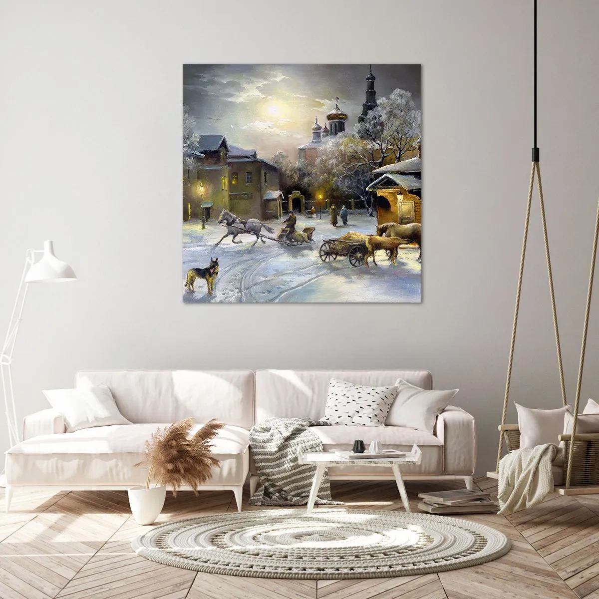 Impression sur toile - Image sur toile - La magie de l'hiver russe - 60x60 cm