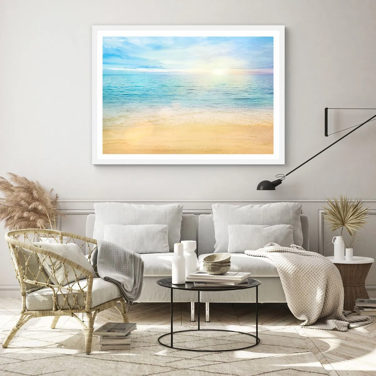 Affiche dans un cadre blanc - Poster - Le grand bleu - 40x30 cm