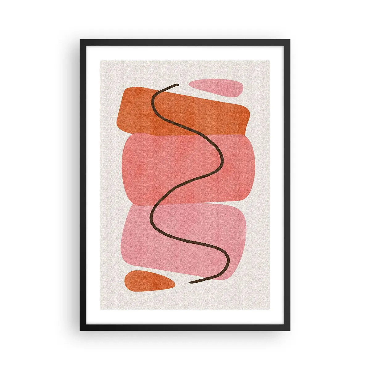 Affiche dans un cadre noir - Poster - Composition abstraite de formes géométriques - 50x70cm - mouvement doux des formes - Décoration murale moderne pour le salon et la chambre ARTTOR
