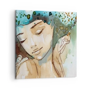 Impression sur toile - Image sur toile - Lady in blue - 50x50 cm