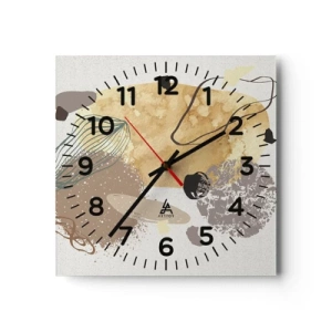 Horloge murale - Pendule murale - Plumcologie appliquée - 40x40 cm