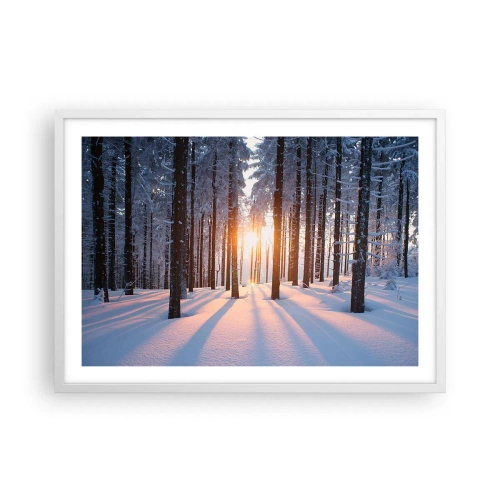 Affiche dans un cadre blanc - Poster - Clairement en noir et blanc - 70x50 cm