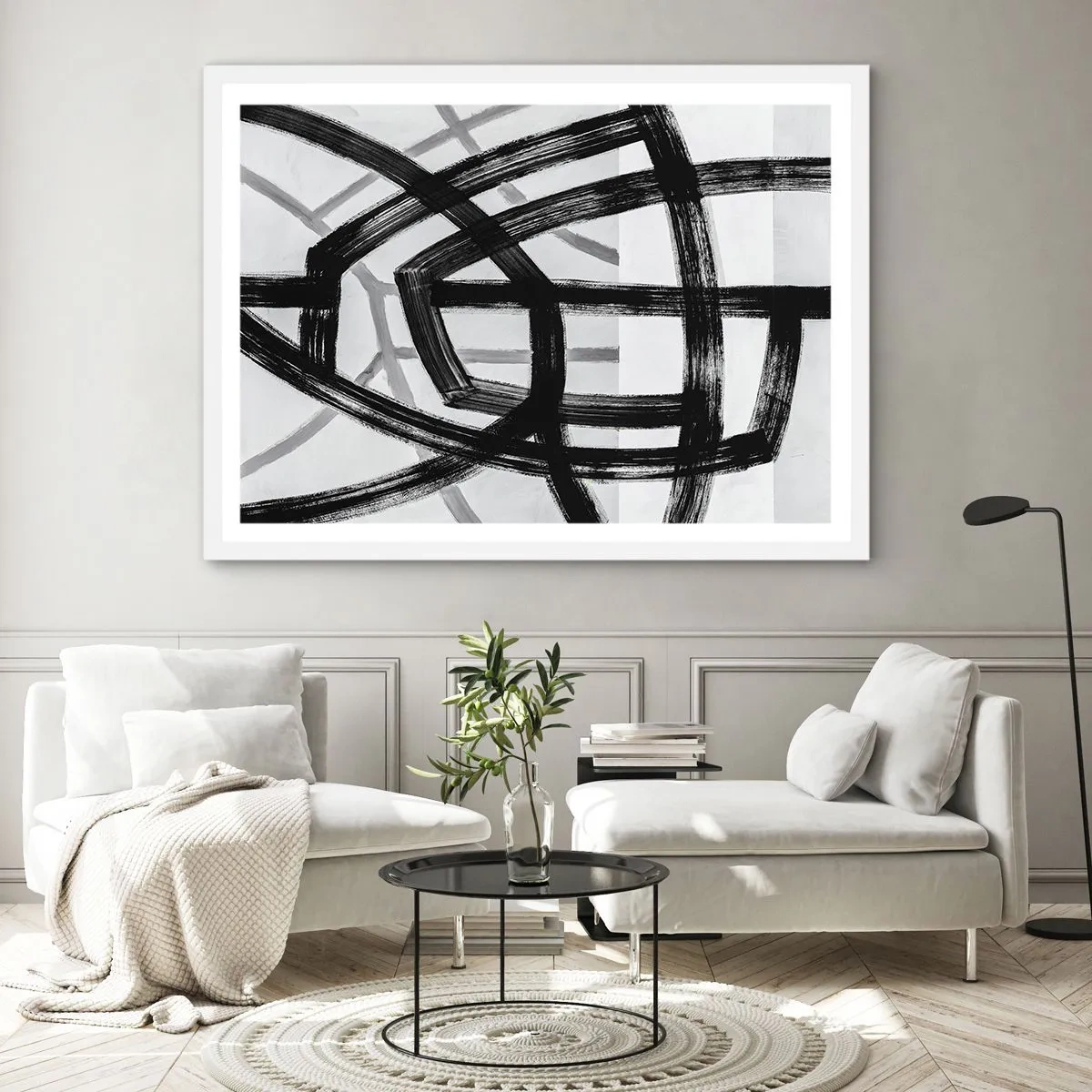 Affiche dans un cadre blanc - Poster - Profondeur du bâtiment - 70x50 cm