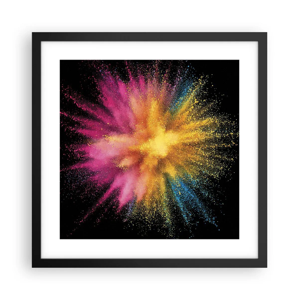Affiche dans un cadre noir - Poster - Origine des couleurs - 40x40 cm