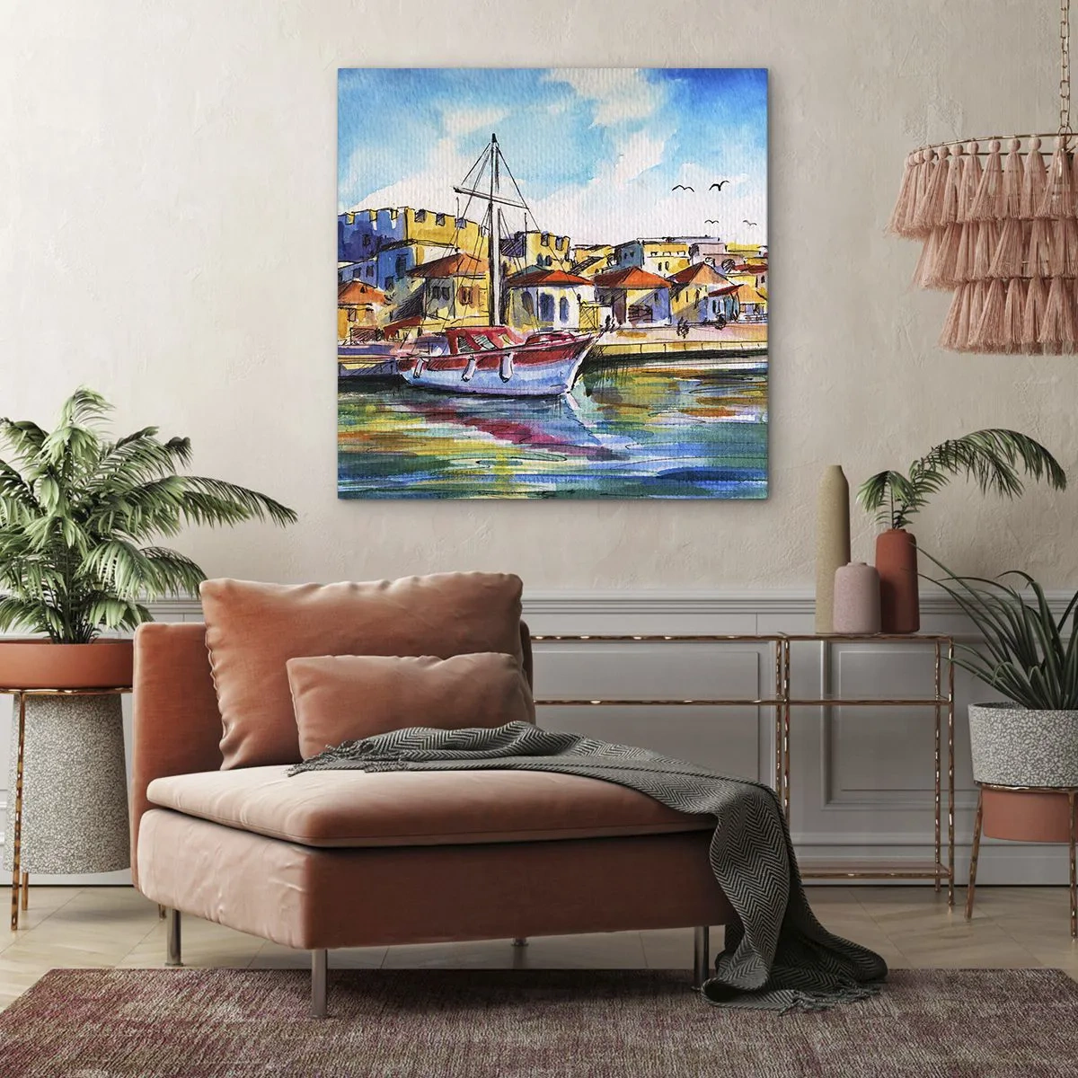 Impression sur toile - Image sur toile - Après-midi arc-en-ciel - 60x60 cm