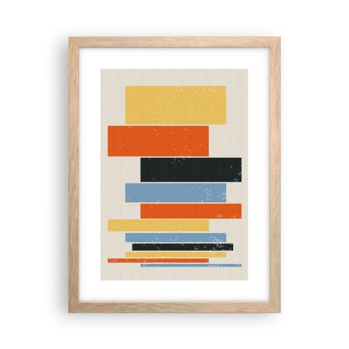 Affiche dans un chêne clair - Poster - Notation musicale - 30x40 cm