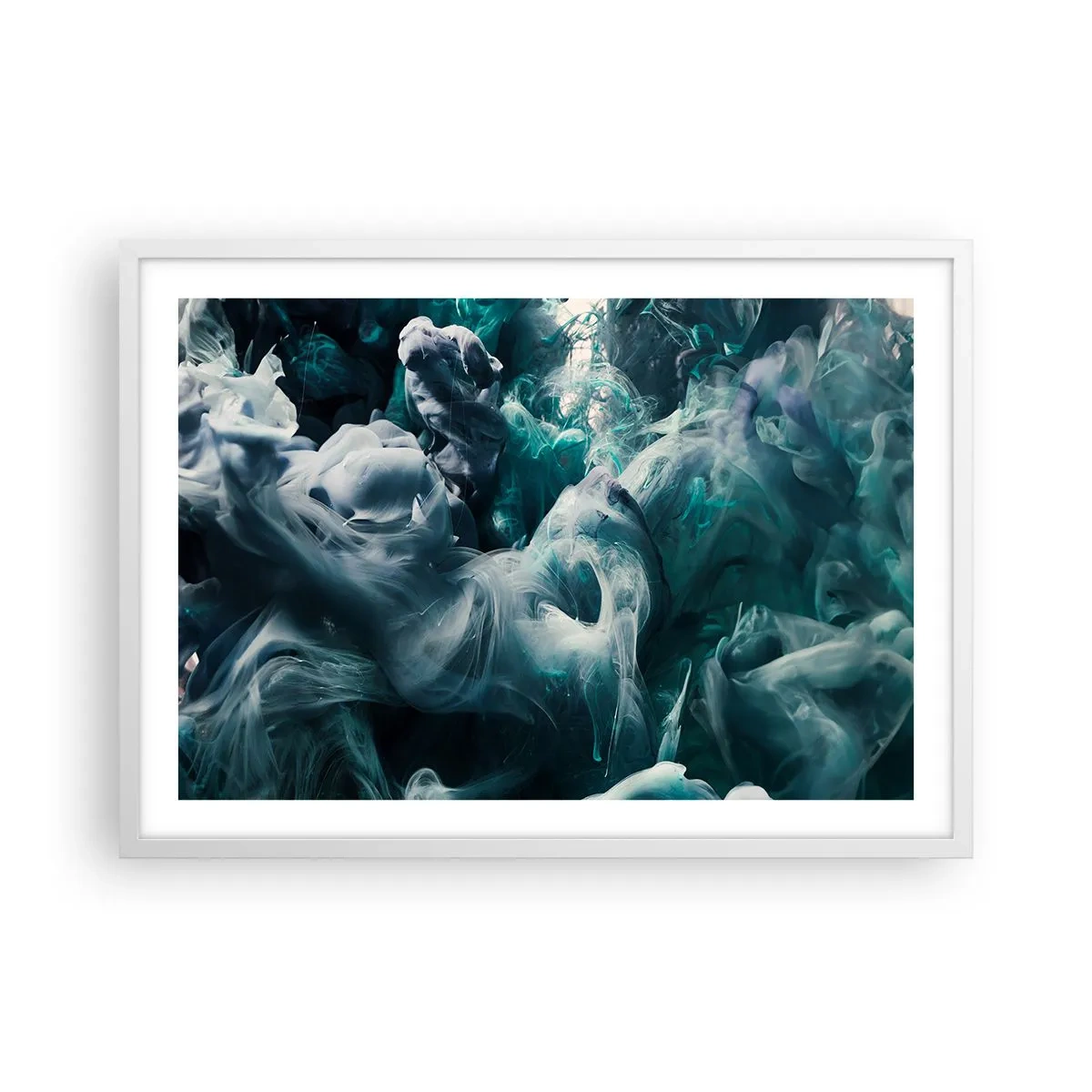 Affiche dans un cadre blanc - Poster - Mouvement des couleurs - 70x50 cm