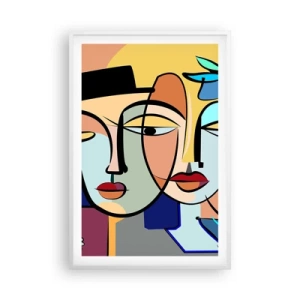 Affiche dans un cadre blanc - Poster - Le Rendez-vous de Picasso - 61x91 cm