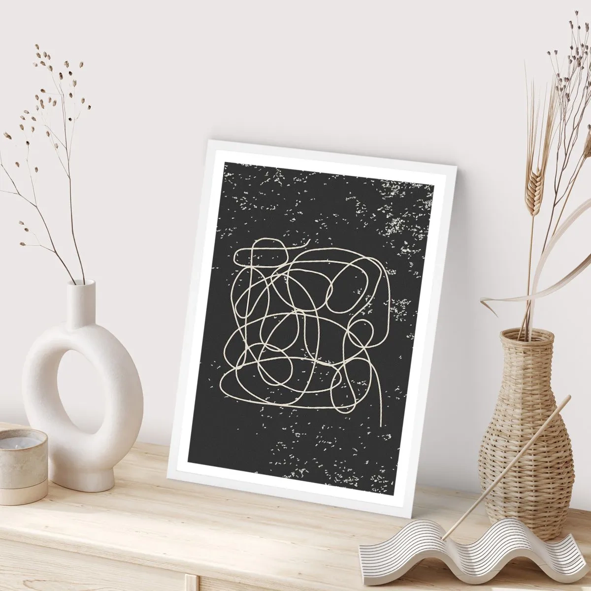 Affiche dans un cadre blanc - Poster - Errance des pensées - 50x70 cm