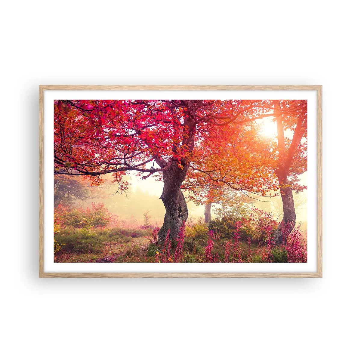 Affiche dans un chêne clair - Poster - Frénésie de floraison - 91x61 cm