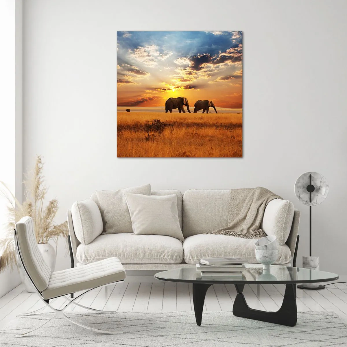 Impression sur verre - Image sur verre - Déambulation familliale - 60x60 cm