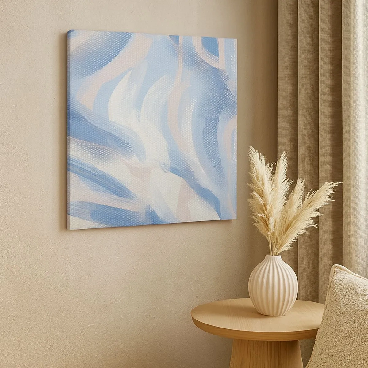 Impression sur toile - Image sur toile - Vagues bleues - 30x30 cm