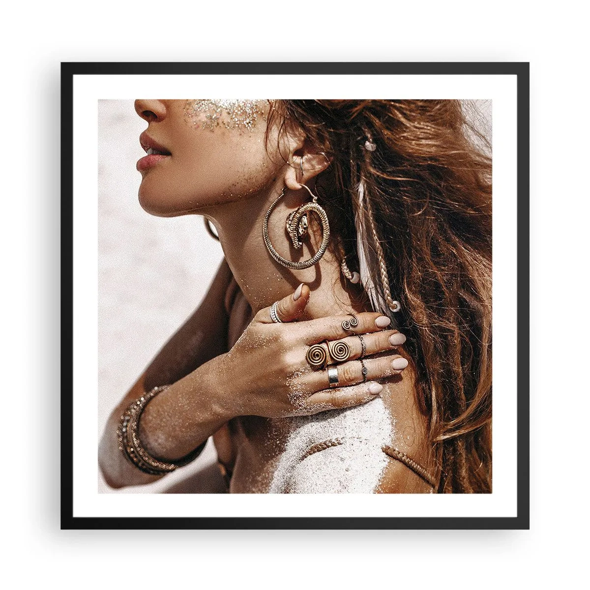 Affiche dans un cadre noir - Poster - Reine des plages sauvages - 60x60 cm