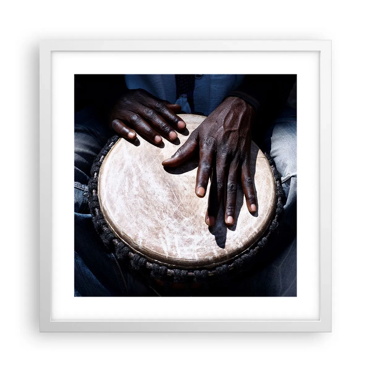 Affiche dans un cadre blanc - Poster - Vis à son rythme - 40x40 cm