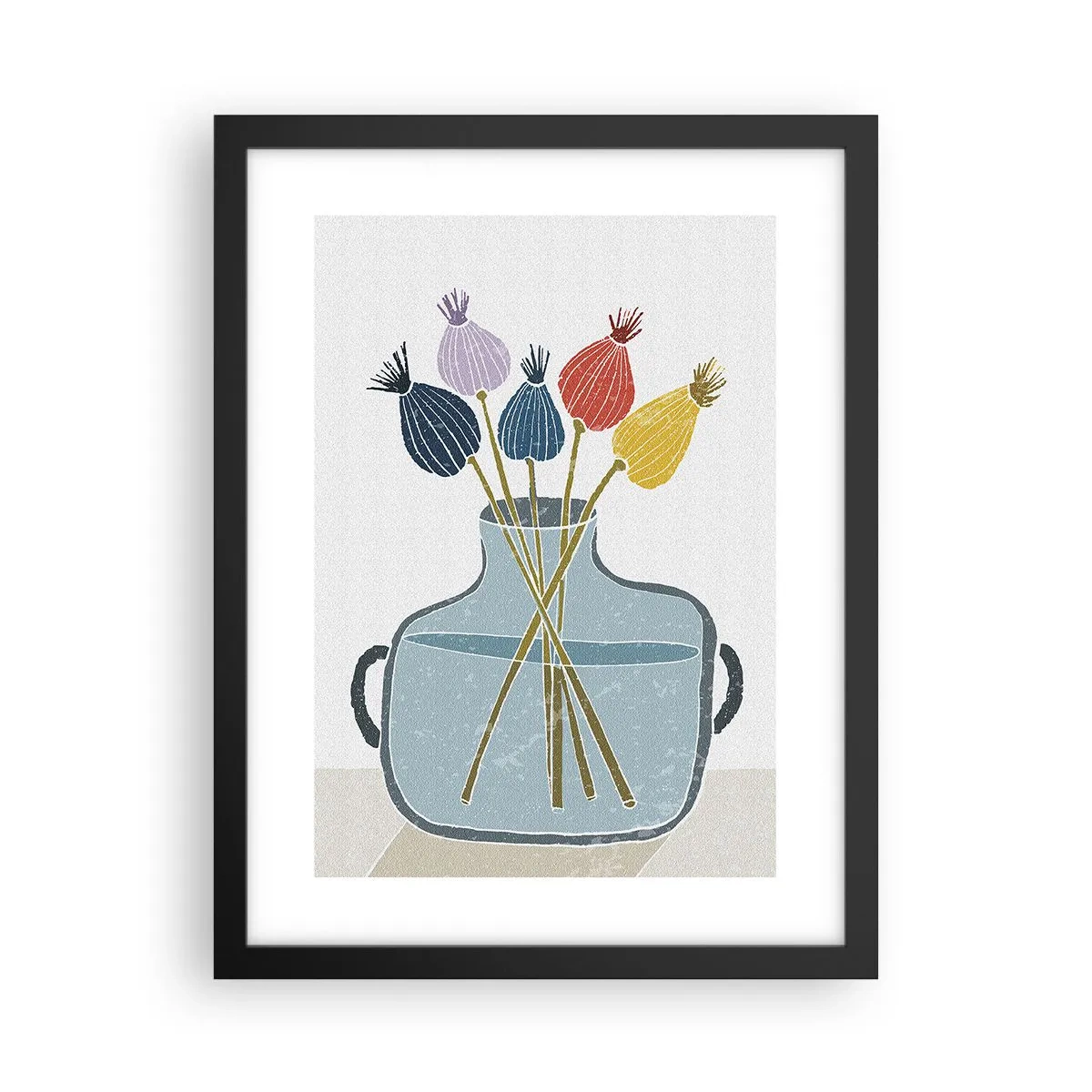 Affiche dans un cadre noir - Poster - Comme s'il avait semé des graines de pavot - 30x40 cm