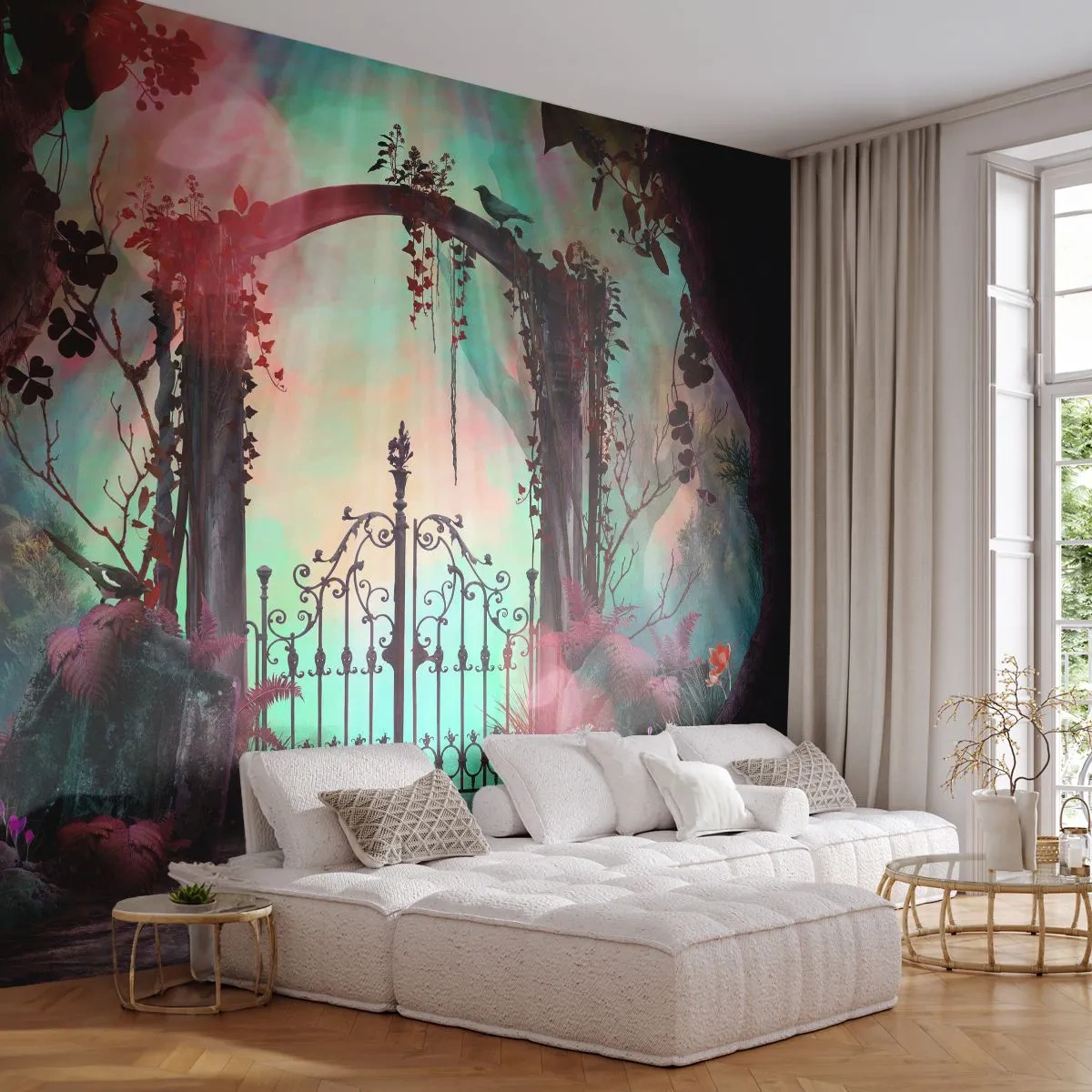 Papier Peint Autocollant Deluxe Sticker - Jardin secret - Fantaisie, Jardin secret, Conte de fées - 250x175 cm