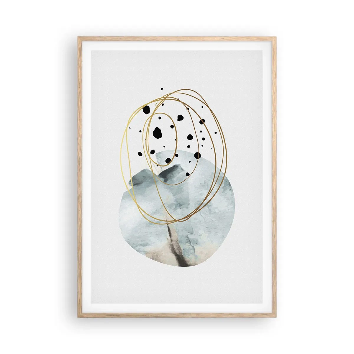 Affiche dans un chêne clair - Poster - Emmêlement de l'espace - 70x100 cm