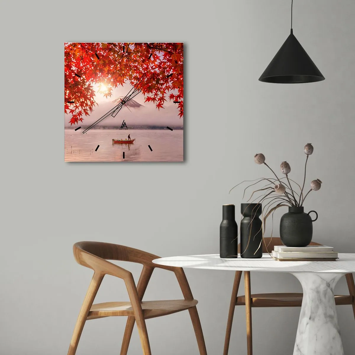 Horloge murale - Pendule murale - Dans le climat japonais - 40x40 cm