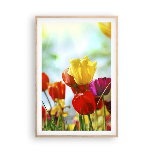 Affiche dans un chêne clair - Poster - Toutes les couleurs du soleil - 61x91 cm