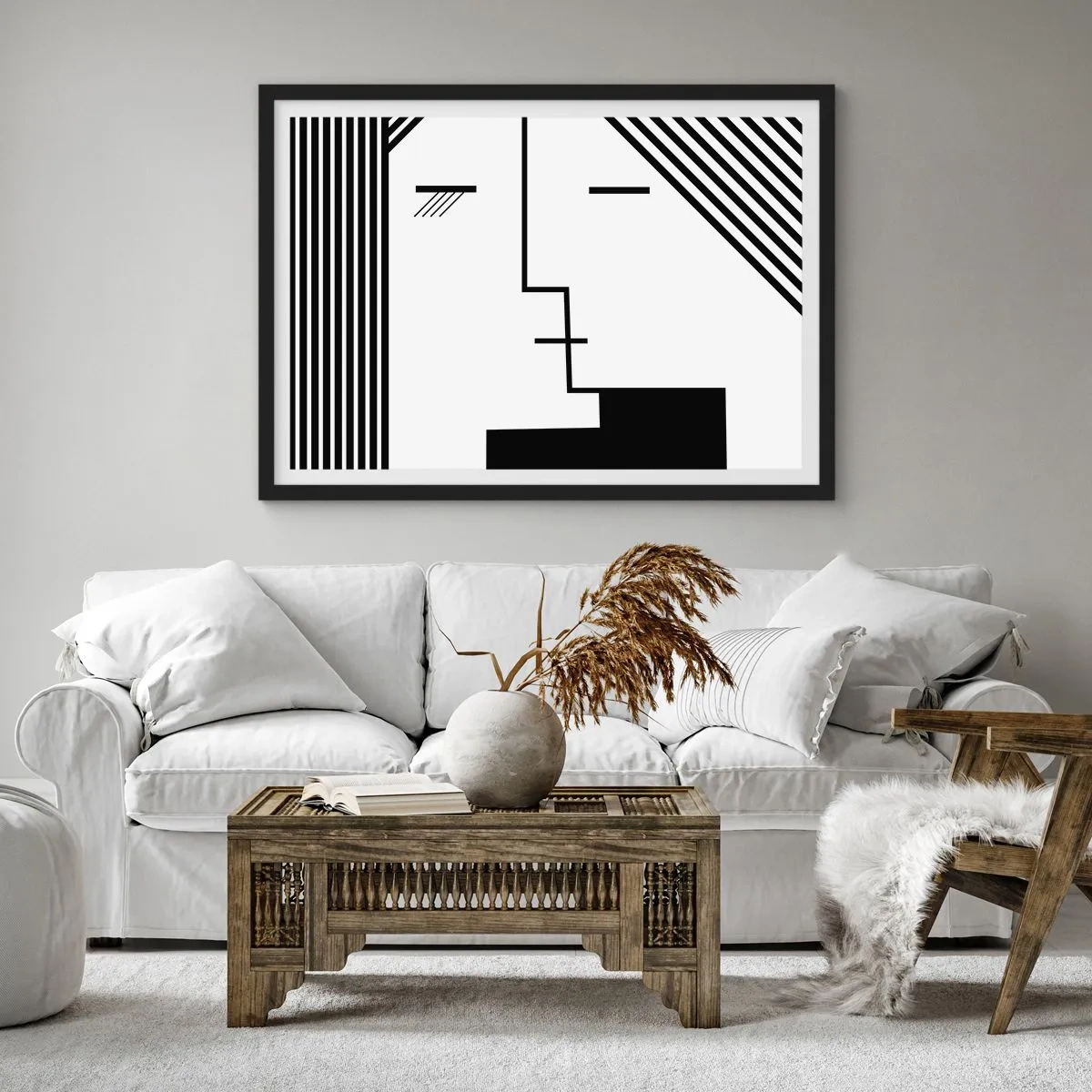 Affiche dans un cadre noir - Poster - Juste un baiser - 40x30 cm