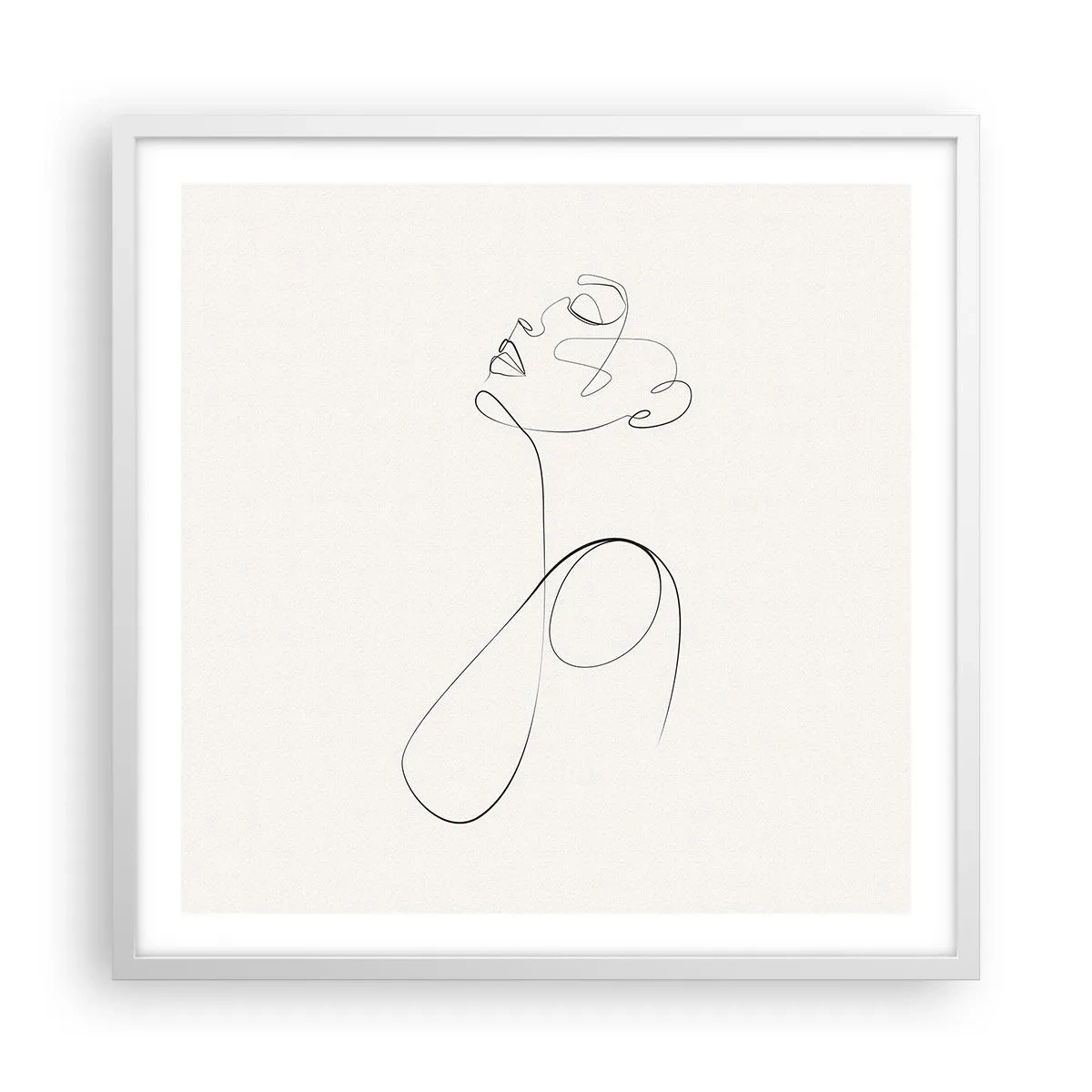 Affiche dans un cadre blanc - Poster - En boucle dans les rêves - 60x60 cm