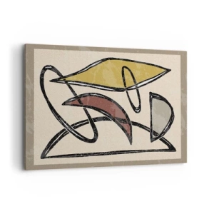 Impression sur toile - Image sur toile - Abstraction avec des formes géométriques et des couleurs sobres - 120x80cm - Verticales et horizontales - Décoration murale moderne pour le salon et la chambre ARTTOR