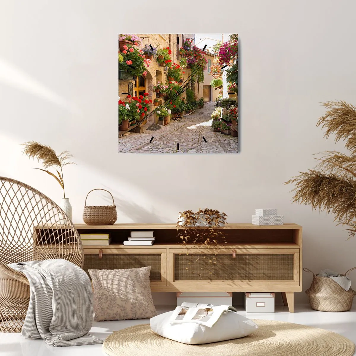 Horloge murale - Pendule murale - Une inondation de fleurs - 40x40 cm