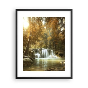Affiche dans un cadre noir - Poster - Cascade du parc - 40x50 cm