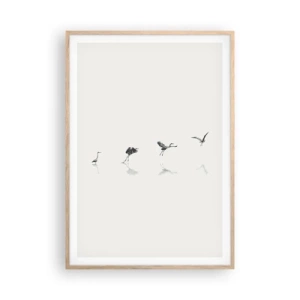 Affiche dans un chêne clair - Poster - Quatre étapes simples - 70x100 cm