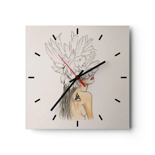 Horloge murale - Pendule murale - Beauté couronnée - 40x40 cm